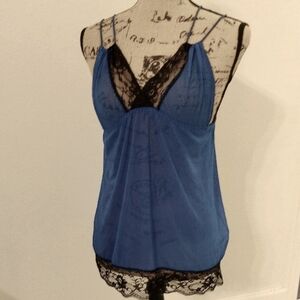 Blue Lace Trim Camisole